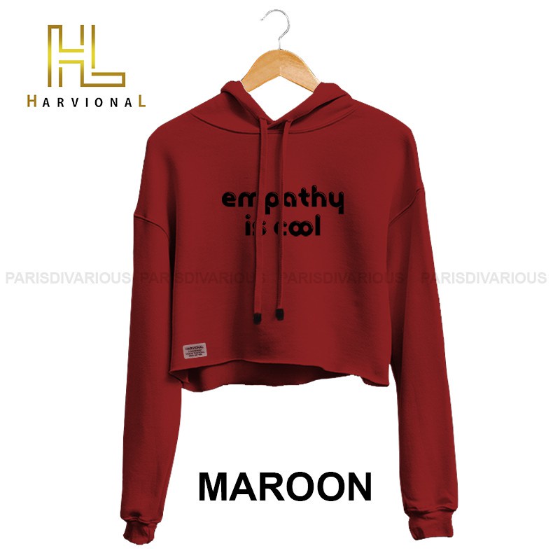 SWEATER CROP HOODIE EMPHATY IS COOL DRINK BAHAN FRENCHTERRY TERLARIS