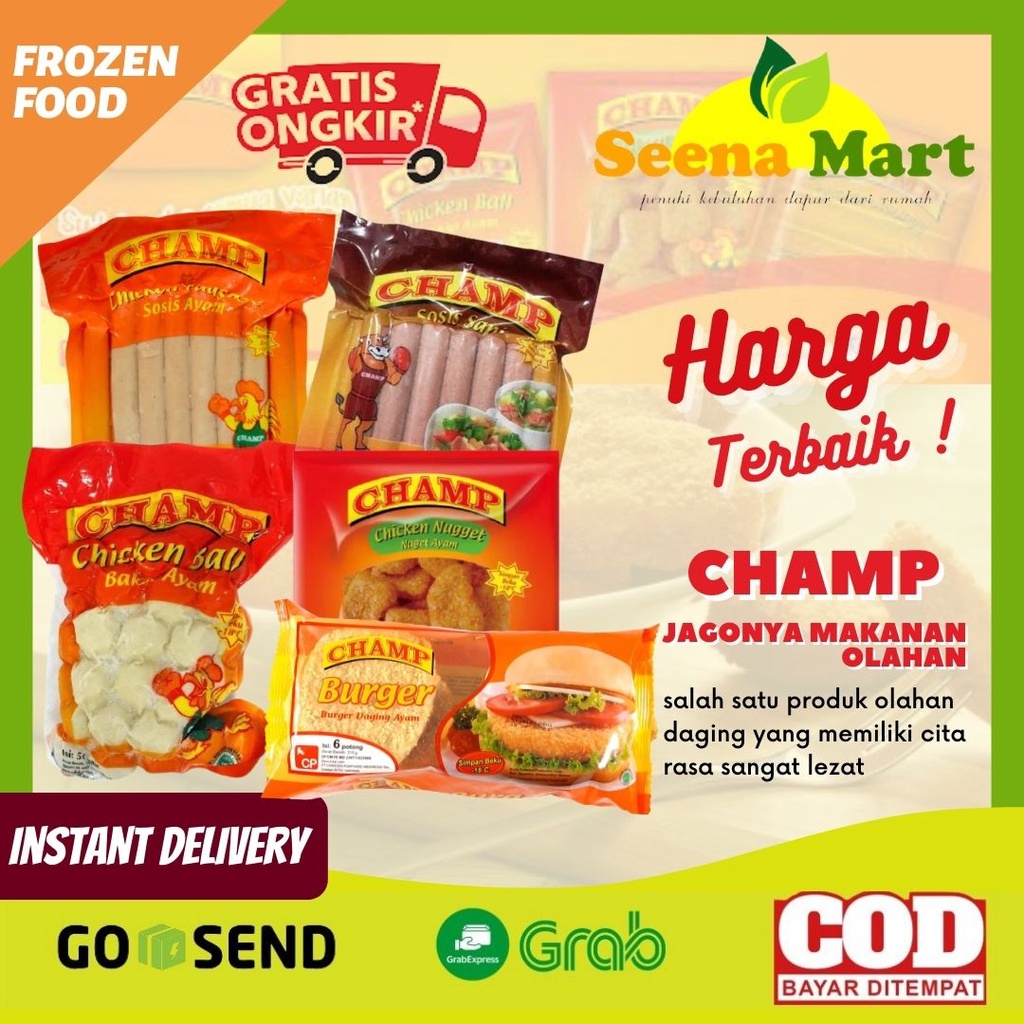 

Frozen Food Nugget Ayam Champ Chicken Nugget Ayam Baso Ayam Burger Ayam Makanan Beku Naget Ayam Sosis Ayam Sosis Sapi Bakar Bakaran Pasar Lampung