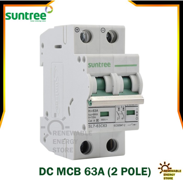 Suntree Dc Mcb 63A, 2 Pole, 550Vdc