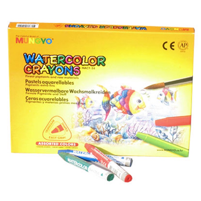 

MUNGYO | Watercolor Crayons 12 Colours Triangular (Krayon Cat Air)