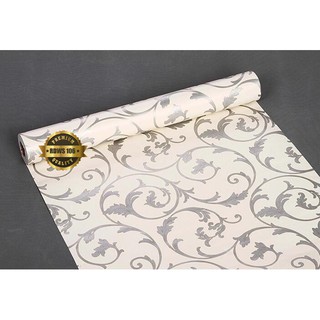  WALLPAPER  DINDING STICKER  SILVER GOLD BATIK WALPAPER 