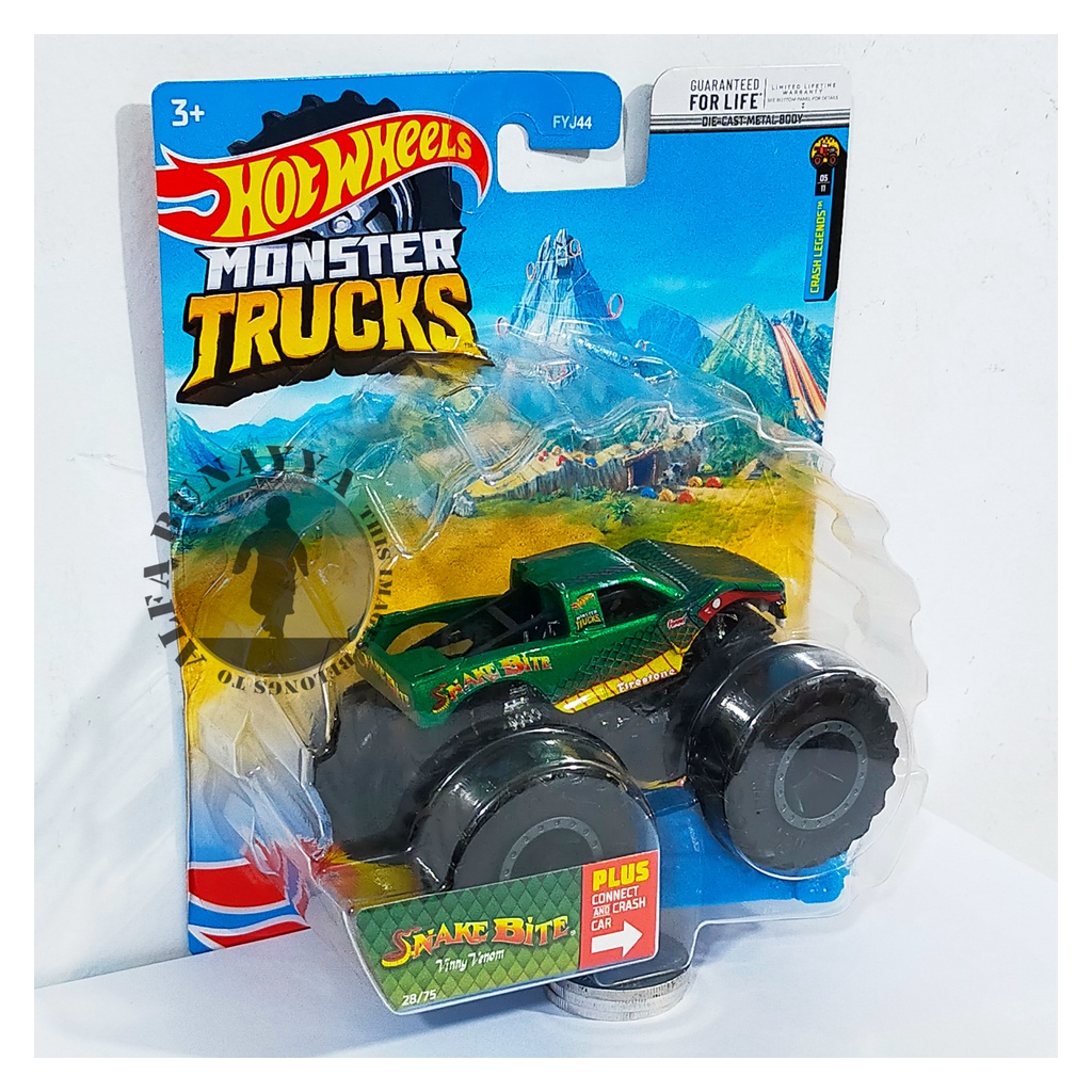 Hot Wheels Monster Trucks - SNAKE BITE - Hotwheels Truck Original - Mainan Diecast Truk