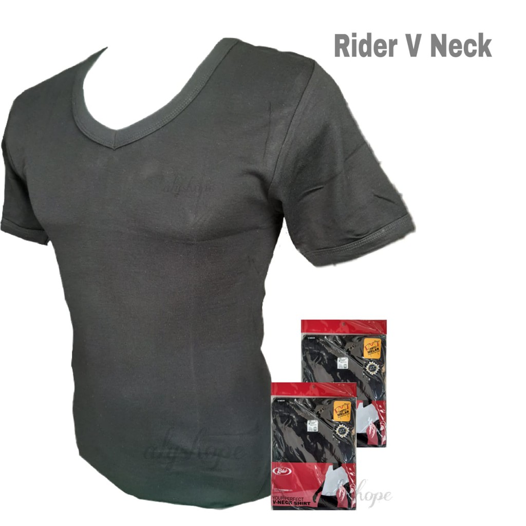  Kaos  Dalam  Pria Oblong Rider  V Neck Hitam Shopee Indonesia