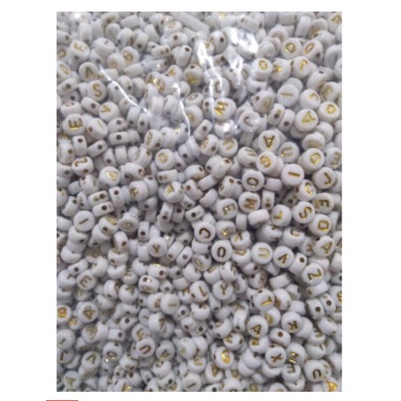 Mote Gepeng Alfabet PUTIH list Gold-Mote Gepeng 1pon