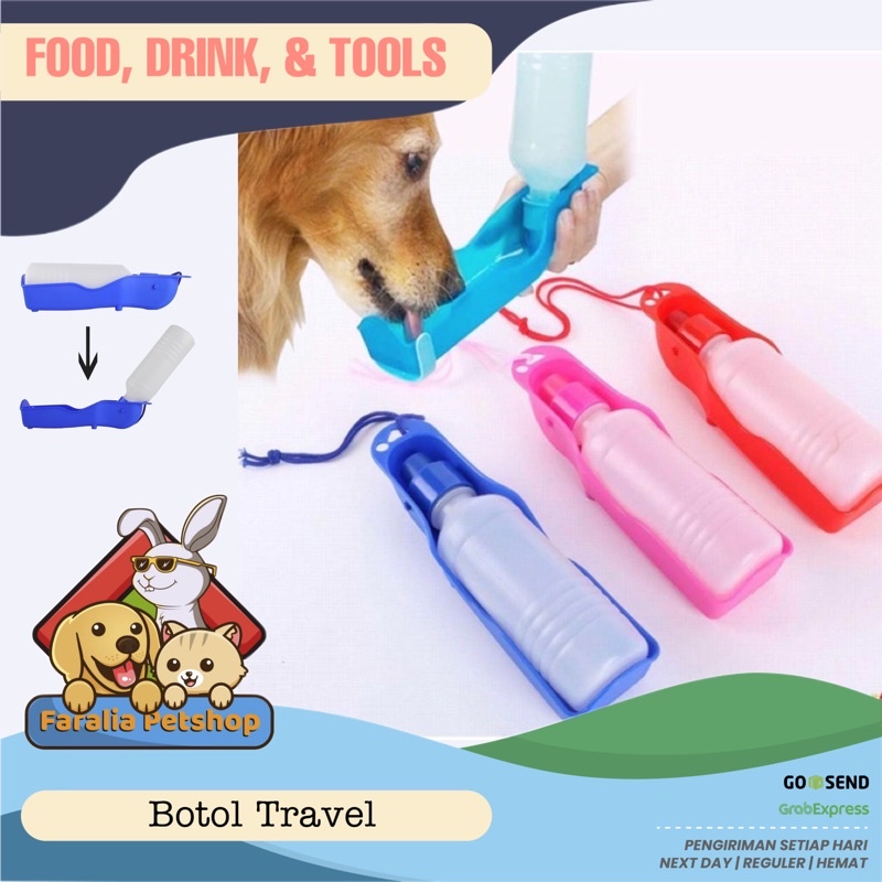 Botol Minum Travel Kucing Anjing Bottle Cat Dog Pet 250ml 250 ml Travelling Perjalanan