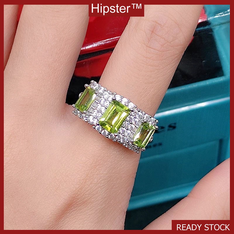 Natural Peridot Ring Fashion Luxury