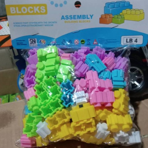 gratis LB4 mainan anak edukasi lego block - ASSEMBLY BUILDING BLOCKS LB 4