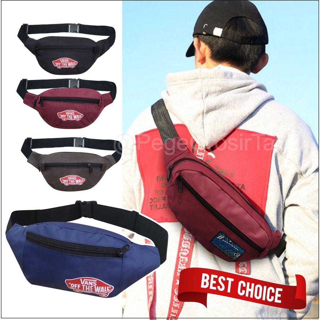 Tas Waistbag Pria Tas Pinggang Motif Denim Keren Slempang Bahu Cowok - PG - 8851