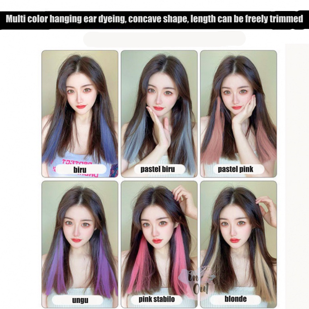 Rambut Palsu Jepit warna warni Hair Extention Wanita Colorful / Wig women / pemanjang rambut cewe