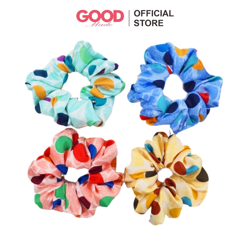 GOOD MADE - Ikat Rambut Korea Scrunchie Motif Bunga Hairband Fashion Wanita Cepol Rambut Aksesoris Wanita