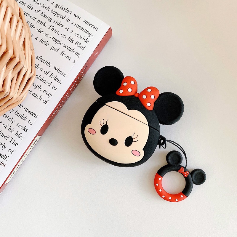 Casing Pelindung dengan Bahan Silikon dan Gambar Kartun Mickey / Minnie Mouse untuk iPhone