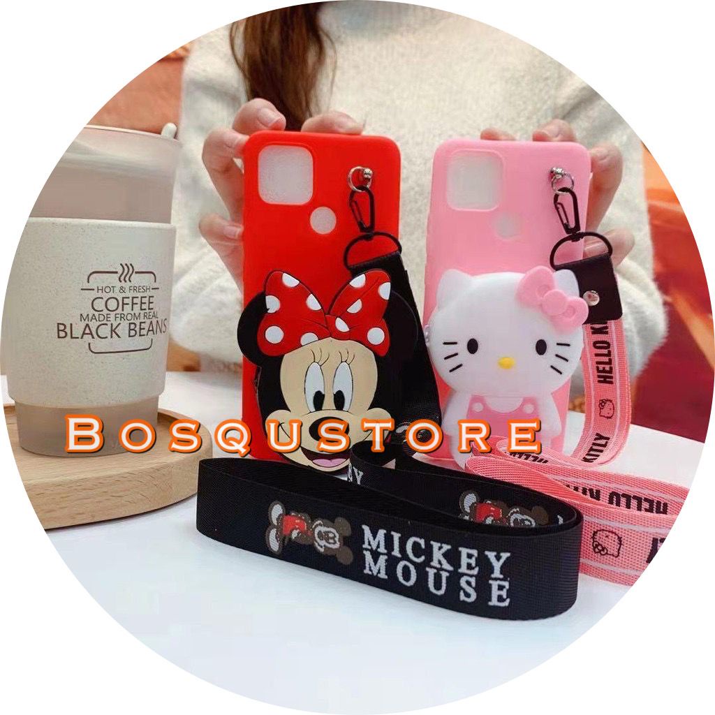 SOFTCASE REDMI REDMI 5PLUS/ 7A/ 5A/ 4A/ REDMI 8/ 8A/ 8A PRO/ NOTE 5A/ NOTE 7/ NOTE 7PRO/ NOTE 4/ NOTE 4X/ SOFTCASE KARAKTER DOMPET KOIN + TALI GANTUNGAN LEHER