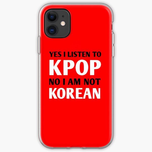 Casing HP iphone 12 11 Xs Pro I LISTEN TO KPOP - RED Max 8 Plus case