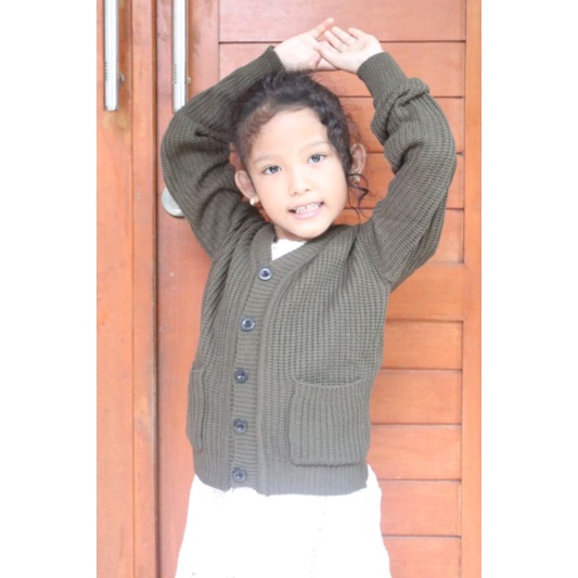 MARISKA CARDIGAN OVERSIZE RAJUT LENGAN PANJANG WANITA BAHAN TEBAL KANCING 5 OUTER KARDIGAN KEKINIAN-Kids Army