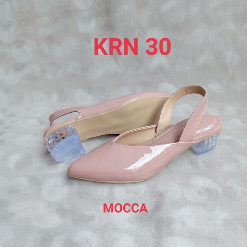 EMYE- Sepatu Heels Mules Glossy KRN 30 / Sepatu Heels Wanita / Sepatu Hak Kaca / Sepatu Wanita