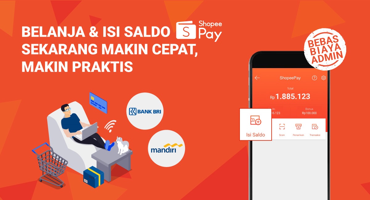 Isi Saldo Pay Via Mandiri Bri Bebas Biaya Admin