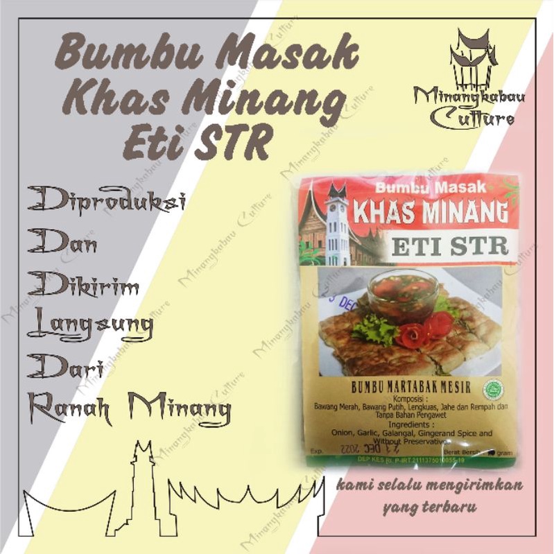 

Bumbu masakan Minang Eti STR BUMBU MARTABAK MESIR khas Sumatra Barat, khas rumah makan Padang