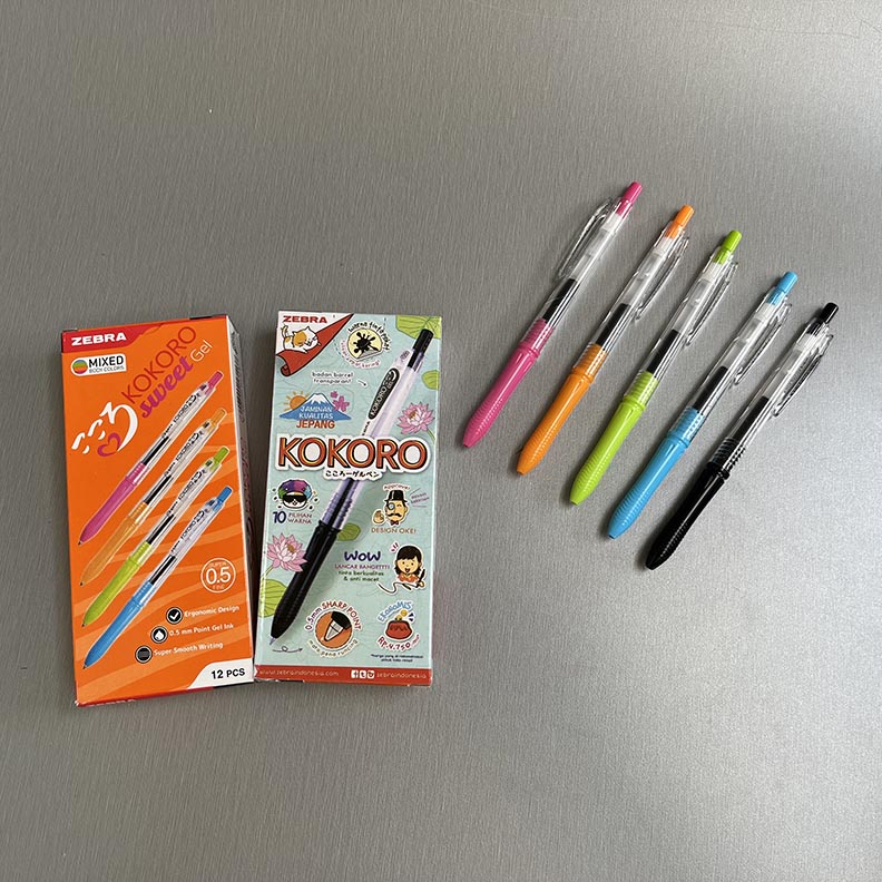 

Pulpen Gel/Bolpoin Gel Murah/Pulpen Gel KOKORO 0.5mm/ Zebra KOKORO Ballpoint Gel/KOKORO Sweet Gel