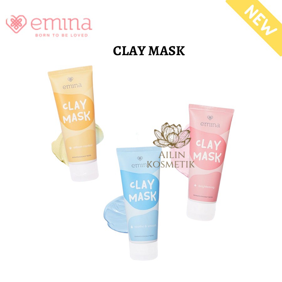 EMINA Clay Mask 60ml Masker Wajah Masker Emina Soothe Brightening Sebum by AILIN