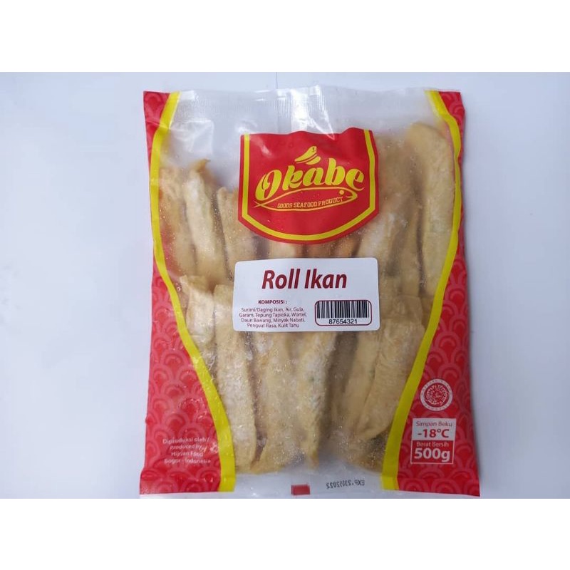 

Roll Ikan Okabe Makanan Frozen Food Siap Saji Beku 500 Gram Dan 1 Kg