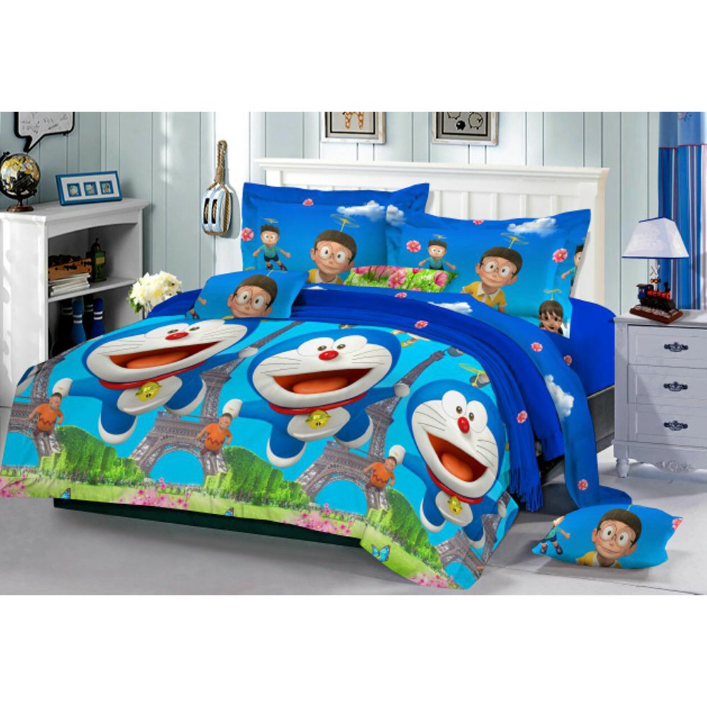 bedcover set doraemon 160   bedcover set 160 doraemon import Termurah