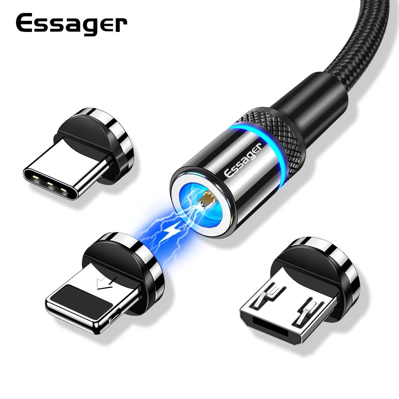 

Essager Micro USB Cable for iPhone Samsung Android Mobile Phone Magnetic Charger Quick Charge Type-C Phone Cable