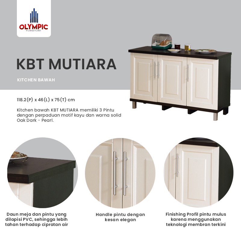 Olympic Kitchen Set 3 Pintu / Meja Dapur / Kabinet Bawah / Rak Dapur Bawah - KBT010880i