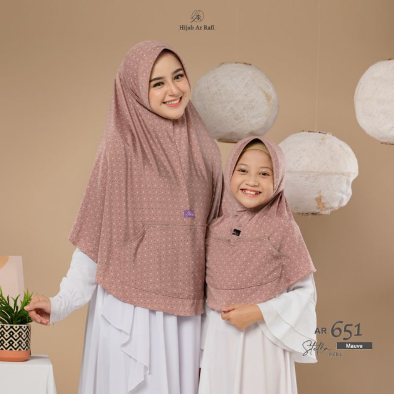 Hijab couple ARRafi AR 651 terbaru ✔️ jilbab kerudung bergo instan copel kembaran dewasa ibu anak  k