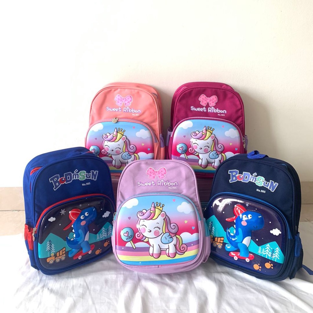 [MONA] Tas Ransel Anak Sekolah Motif Timbul Lucu dan Keren Kualitas Import Premium -M0203