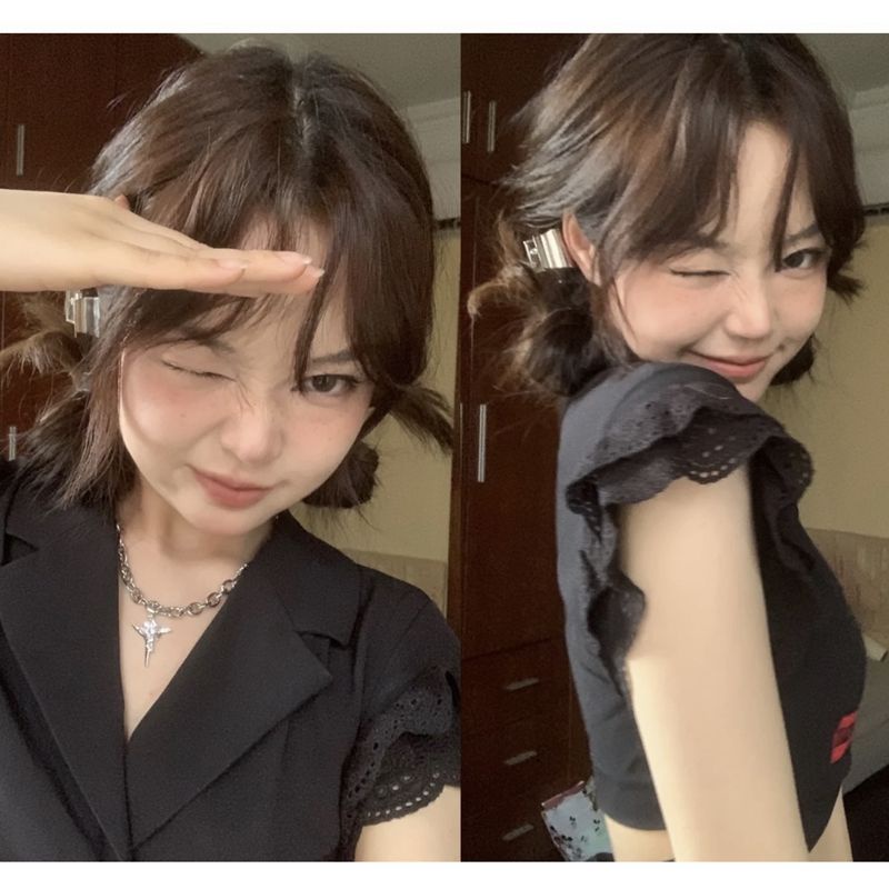 Amerika retro renda drop bahu lengan pinggang berongga cherry bordir hot girl suit jaket tas hip rok setelan perempuan