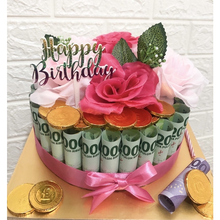 

money cake / kue uang / kue ulang tahun / korean cake / birthday cake