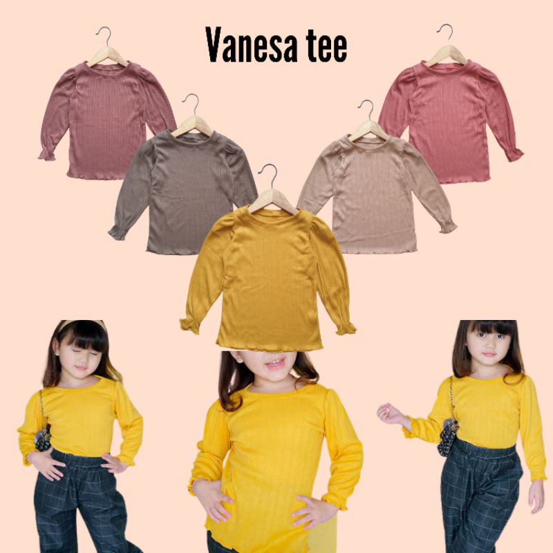 vanesa tee 2-4 tahun kaos anak perempuan lengan panjang ala korea