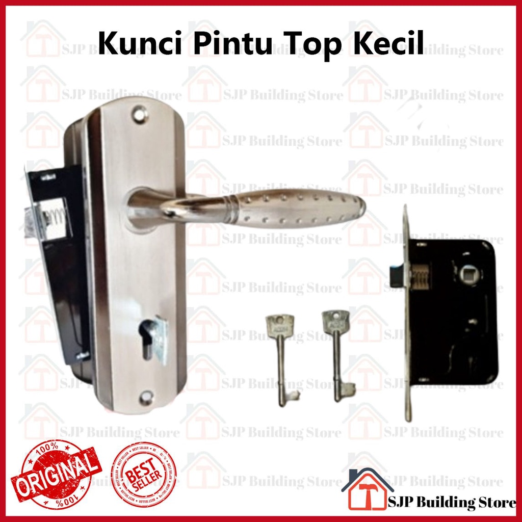 Kunci Pintu Rumah Kecil Top Safety Lock Kumplit 1 Set | 15cm | Gagang Handle Kunci Pintu Kamar Stainless Termurah