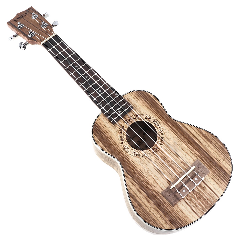 Gitar Ukulele Soprano 15 Fret Bahan Kayu Zebra Ukuran 21 Inci