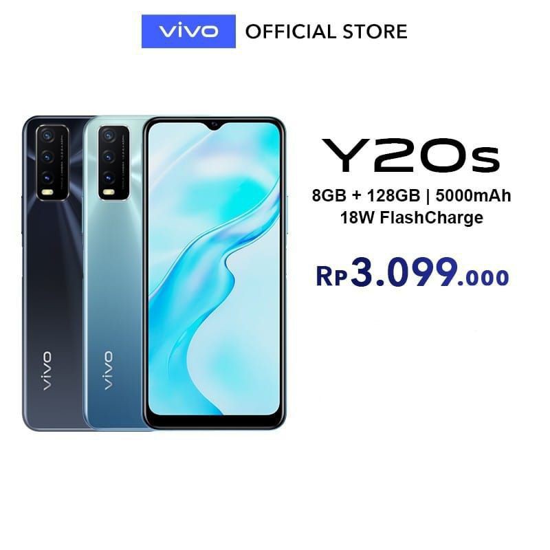 VIVO Y20S RAM 8/128 + BATERAI 5000MAH [GARANSI RESMI]