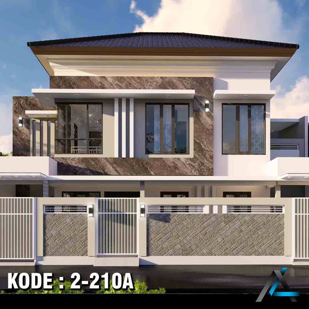 DESAIN RUMAH UK. 16 x 10 m KODE 2-210A (2 LANTAI) - ARSIKA DESAIN