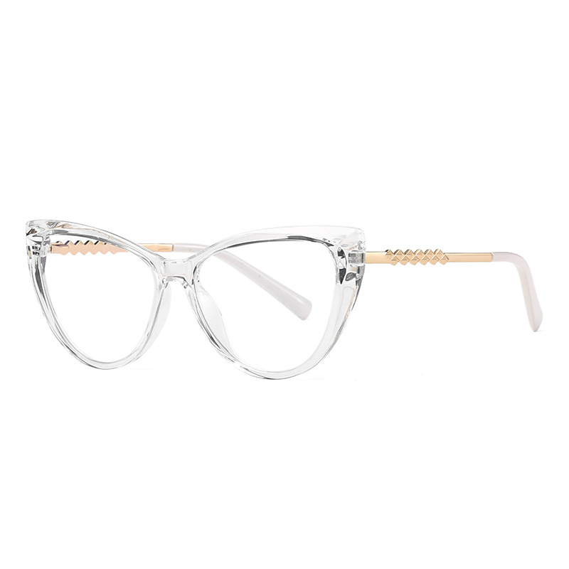 【YUZHU】COD Western Fashion TR90 Bingkai Besar Diamond Crystal Edge Cat Eye Glasses