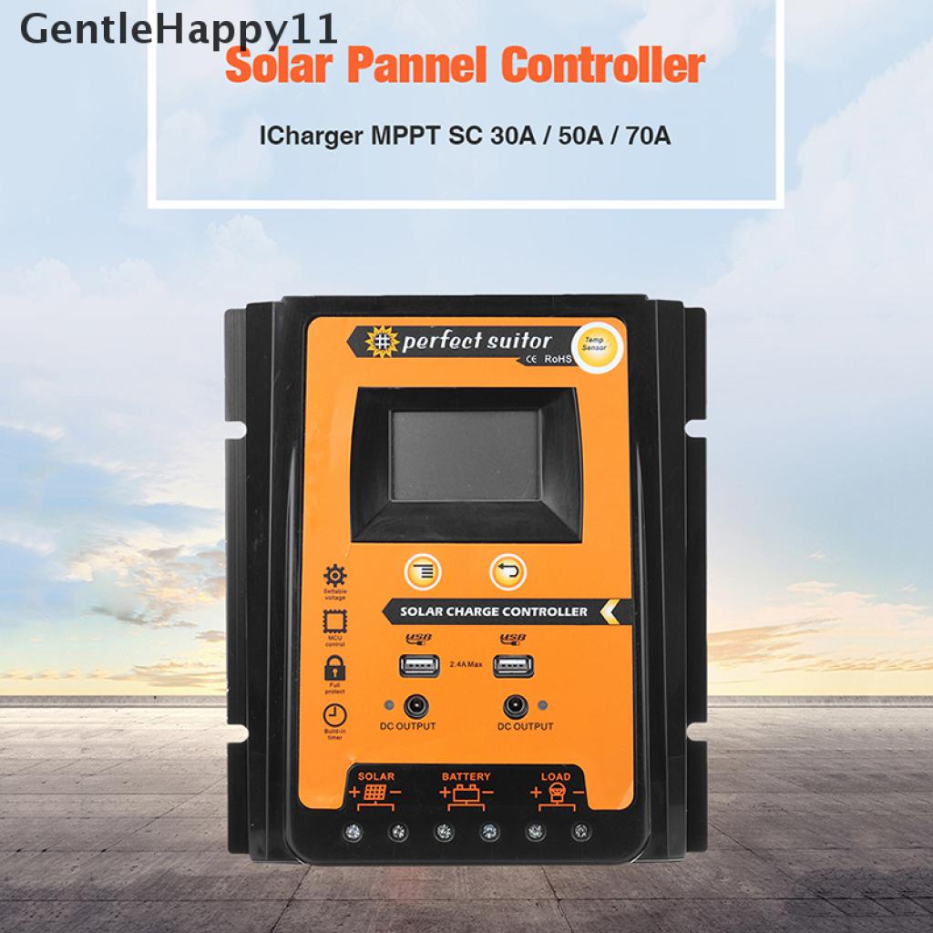 Gentlehappy MPPT Controller Charger Tenaga Surya 12 / 24V 30 / 50 / 70A Dual USB 5V Dengan Layar LCD