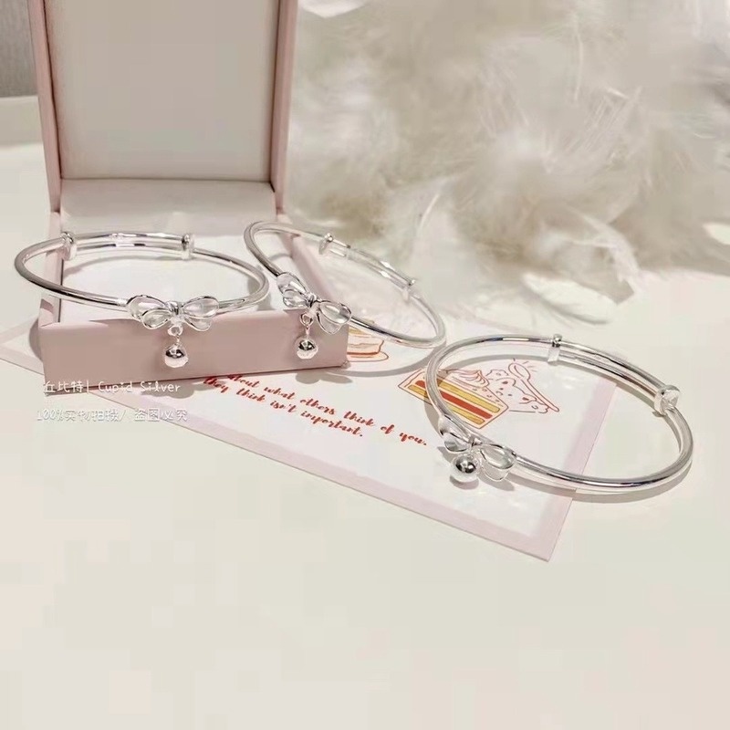 Vibrato Hot Selling 925 Silver Bow Bell Bracelet Female Student Escape Princess Bracelet Gift Girl