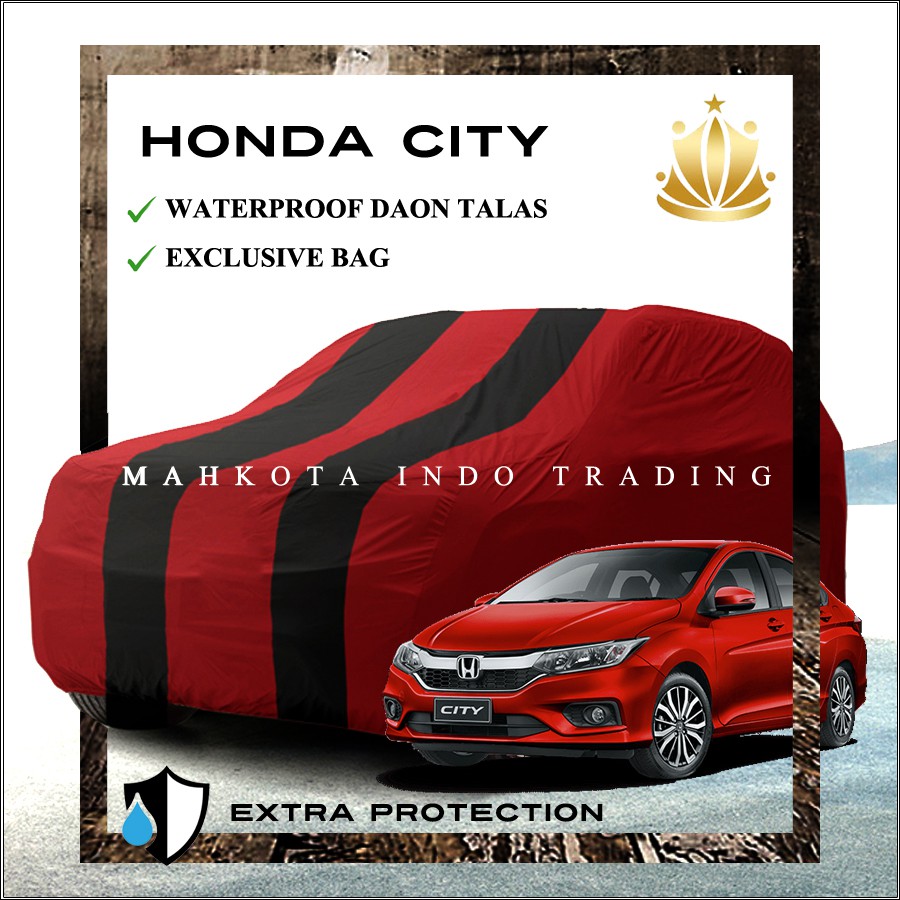 Custom Body Cover Warna City/ Honda City / Sarung Mobil / Penutup Mobil Warna Merah City merk FUSION