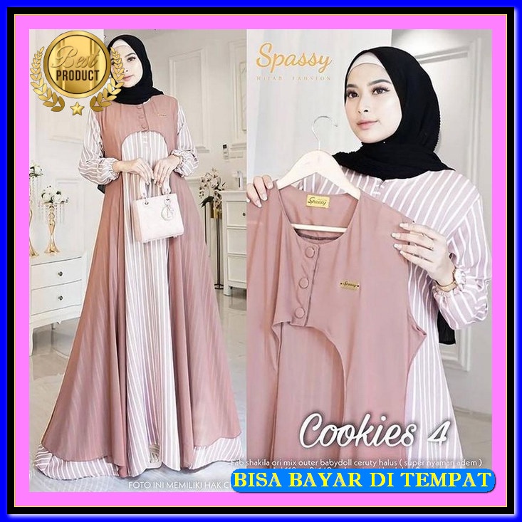 Baju Gamis Qaisha Dress Terbaru 2022 /Fashion Outfit Wanita Muslimah Terkini /Pakaian Wanita Muslima