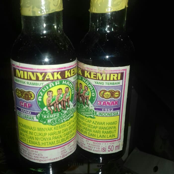 Minyak Kemiri Azwar Hamid Cap 3 Anak 50ml original