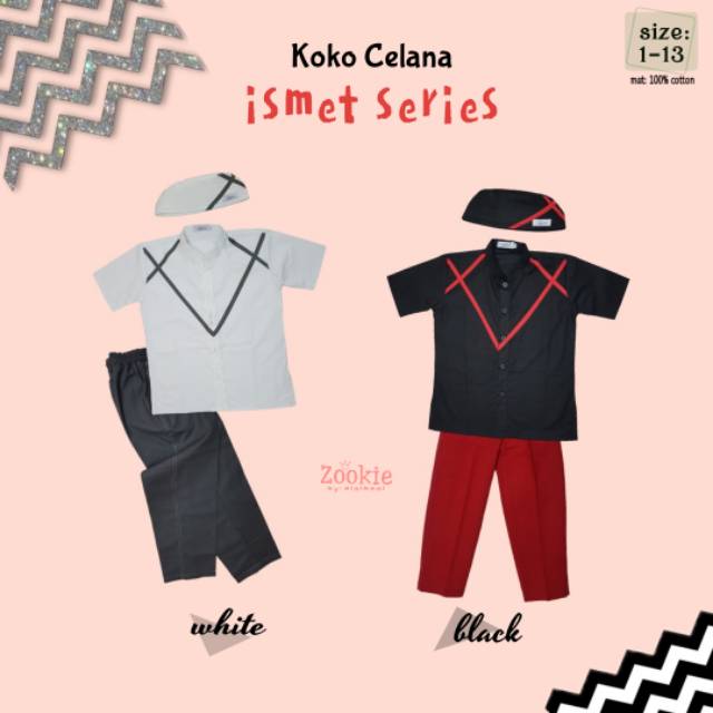  Zookie Baju  koko  anak  putih  Baju  koko  anak  hitam  