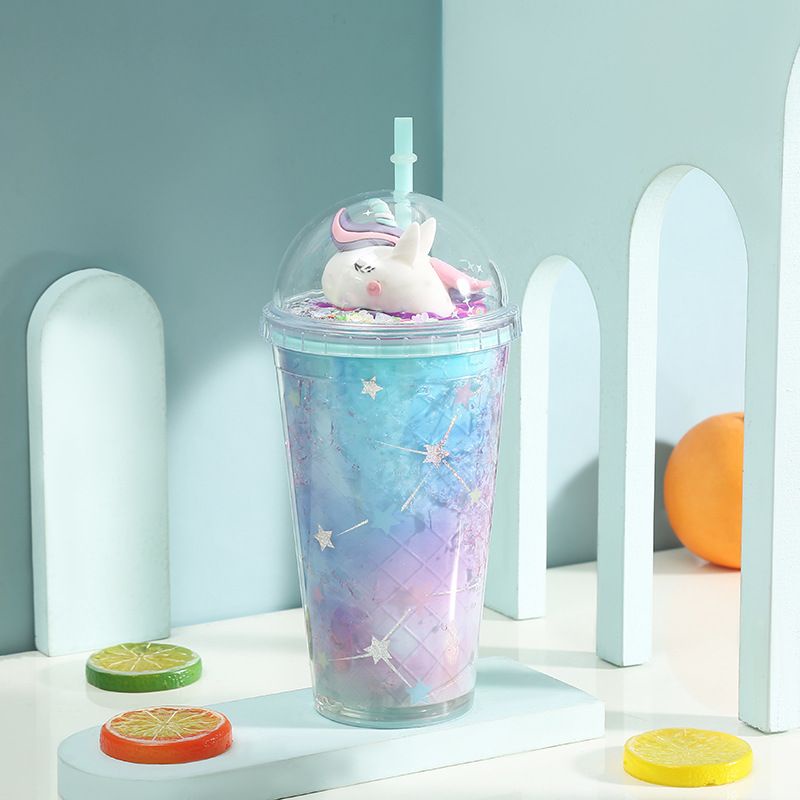 botol minum/ tumbler unicorn led (lampu nyala)