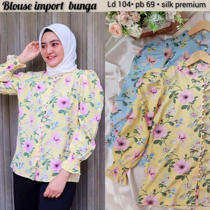 blouse silk import #blose korea silk #atasan import