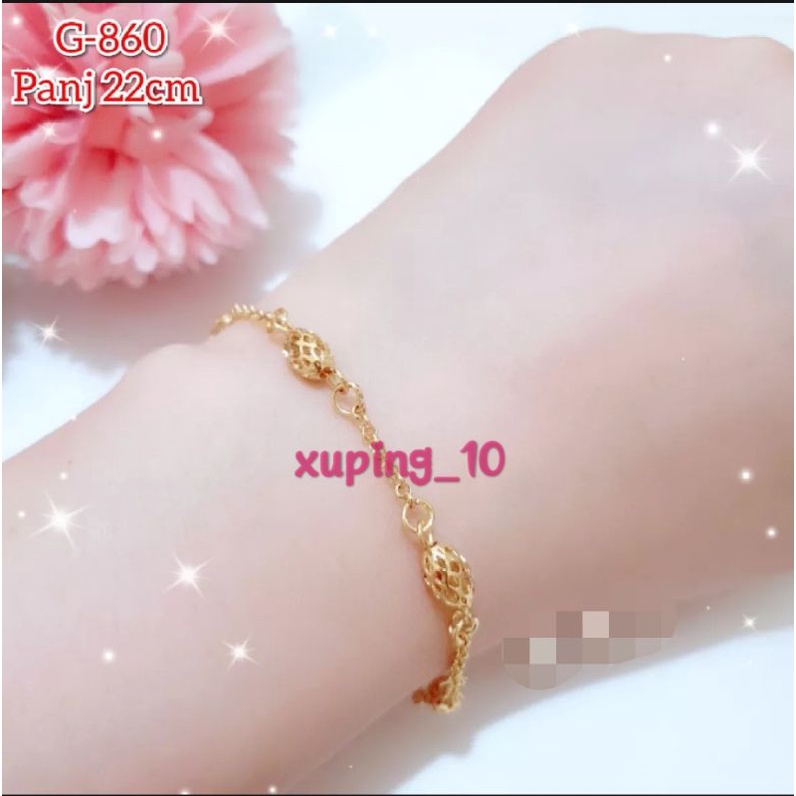 Terlaris Perhiasan Xuping Gelang Tangan Cantik Berlapis Emas Wanita Dewasa