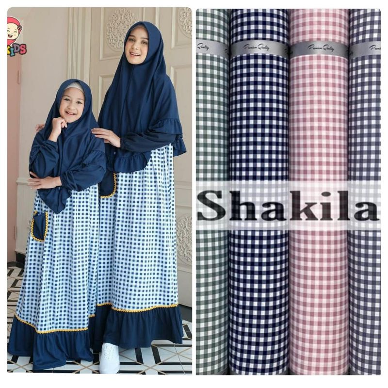 Kain Shakila Premium Motif Kotak harga setengah meter