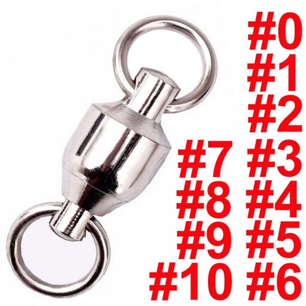 TOP 10pcs Konektor Memancing Rolling Swivel Tahan Lama Ukuran0# Kepada10# Tong Bearing High Quality