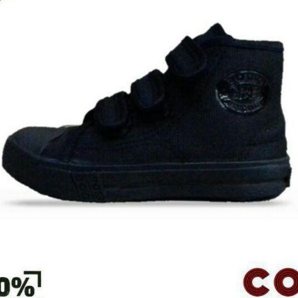New Basket - Sepatu Sekolah Anak Pria Wanita Boot atau tinggi Model hitam putih dan hitam polosTempel Tiga Size 28 - 38