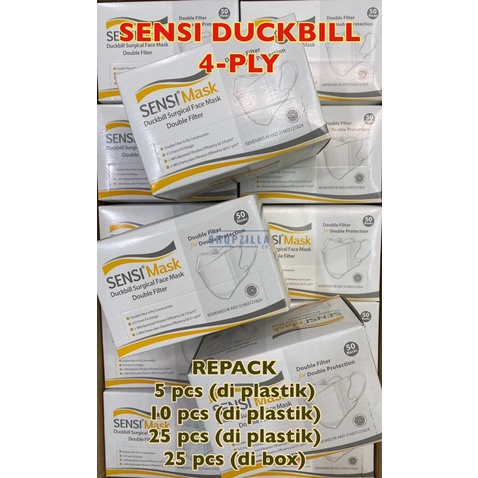 MASKER SENSI DUCKBILL DEWASA REPACK ISI 5/10 PCS